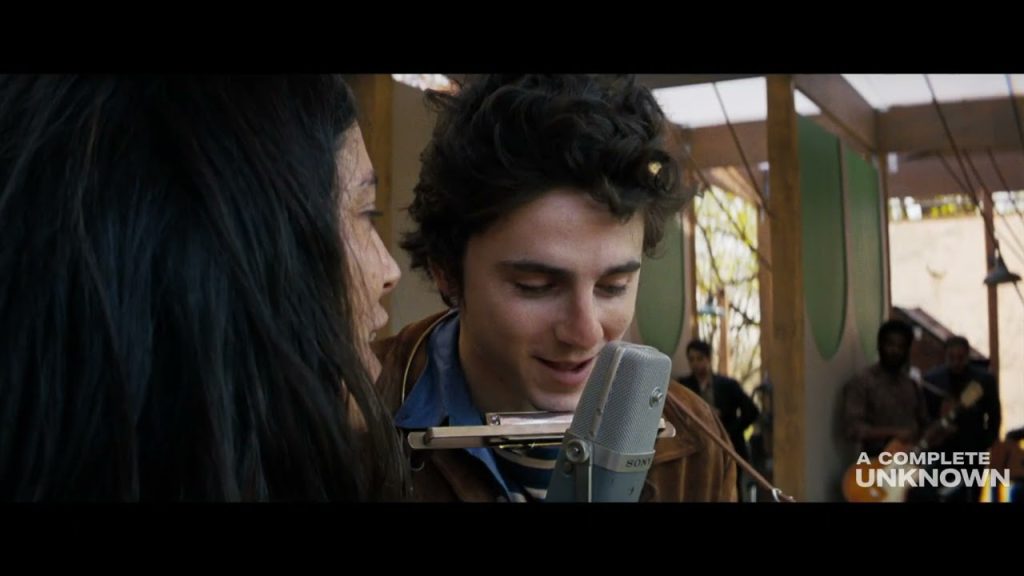 A Complete Unknown – Starring Timothée Chalamet as Bob Dylan, Edward Norton and Elle Fanning.